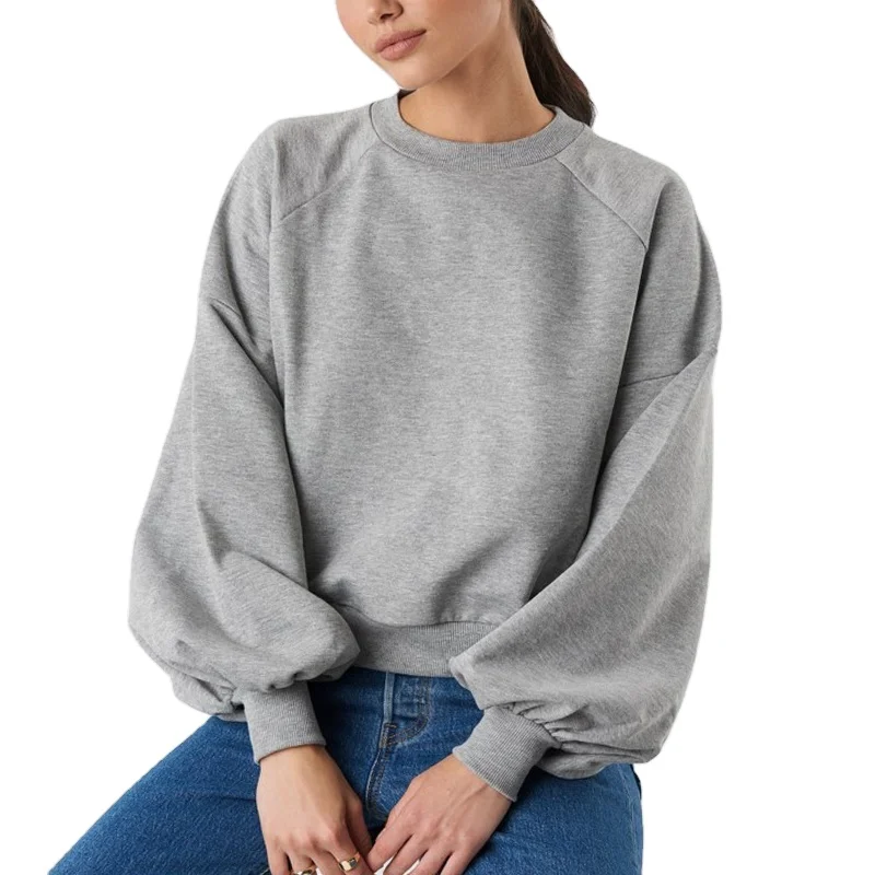 Wholesale New Women Blank Hoodie Oversized Balloon Sleeve Sweatshirt In Grey, Customized color
Wholesale New Women Blank Hoodie Oversized Balloon Sleeve Sweatshirt In Grey, Customized color