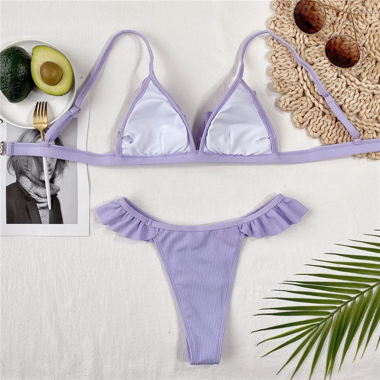 2021 Women's Sexy Simple Color Matching Print Beach Swimsuit Bikini wholesale, 2 colors
2021 Women's Sexy Simple Color Matching Print Beach Swimsuit Bikini wholesale, 2 colors