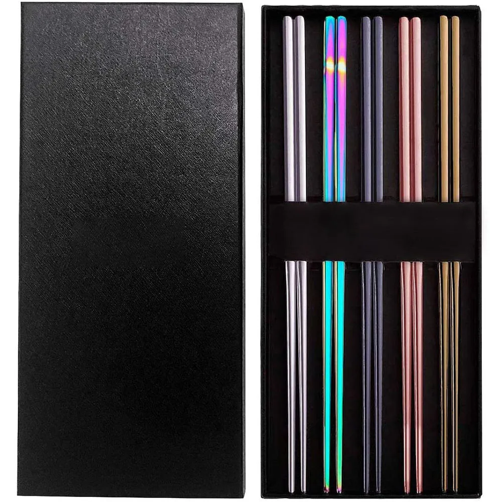 Reusable Custom Square Shape Luxury Cute Titanium Plated Color Korean Stainless Steel Non-slip Pair Chopstick For Wedding Gift
Reusable Custom Square Shape Luxury Cute Titanium Plated Color Korean Stainless Steel Non-slip Pair Chopstick For Wedding Gift