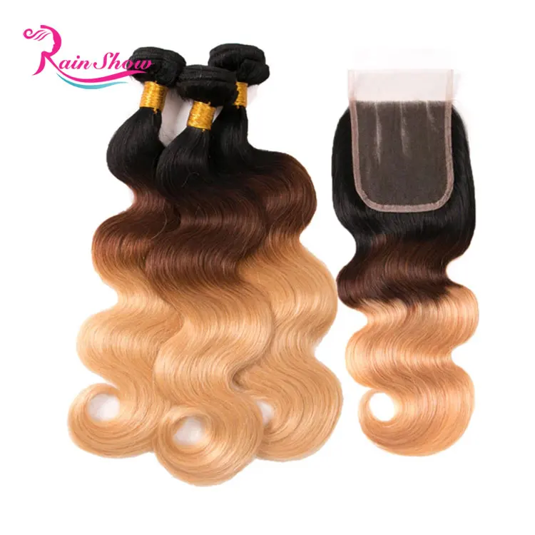 Factory Price 3 Tone Ombre Hair 1B/4/27 Brazilian Human Hair Bundles with Lace Closure
Factory Price 3 Tone Ombre Hair 1B/4/27 Brazilian Human Hair Bundles with Lace Closure