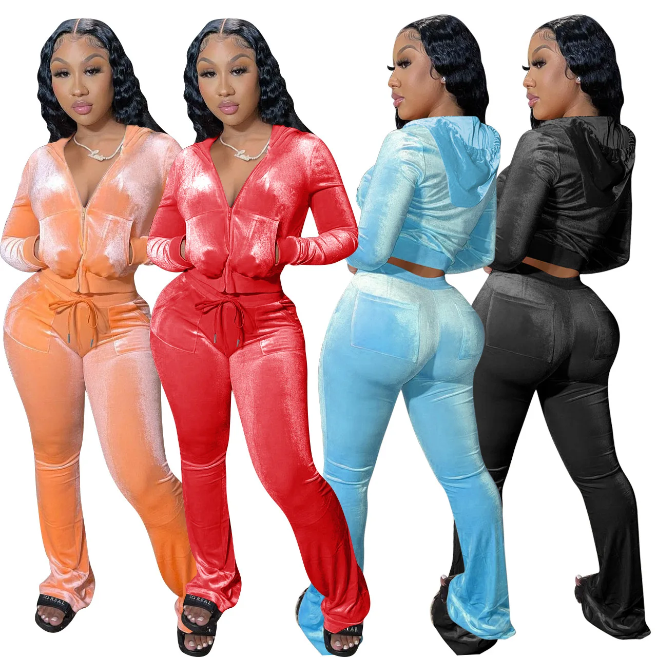 Casual Women Clothing Long Sleeve Velvet Hooded Sportswear 2 Piece Jogger Set Tracksuits, 4 colors
Casual Women Clothing Long Sleeve Velvet Hooded Sportswear 2 Piece Jogger Set Tracksuits, 4 colors