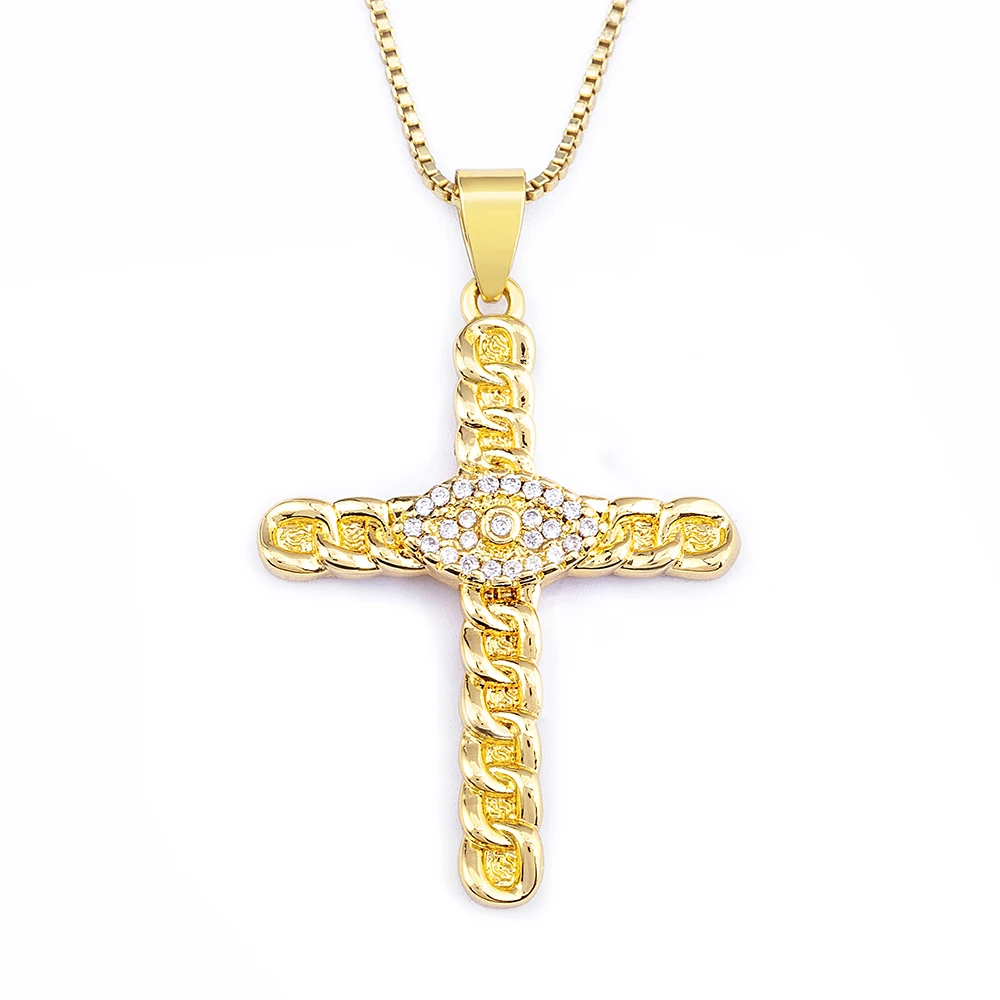 2022 Classic Gold Plated Chain Cross Pendant Necklace Crystal Evil Eye Zirconia Necklace Jewelry for Women Men Wholesale Price, As pictures
2022 Classic Gold Plated Chain Cross Pendant Necklace Crystal Evil Eye Zirconia Necklace Jewelry for Women Men Wholesale Price, As pictures