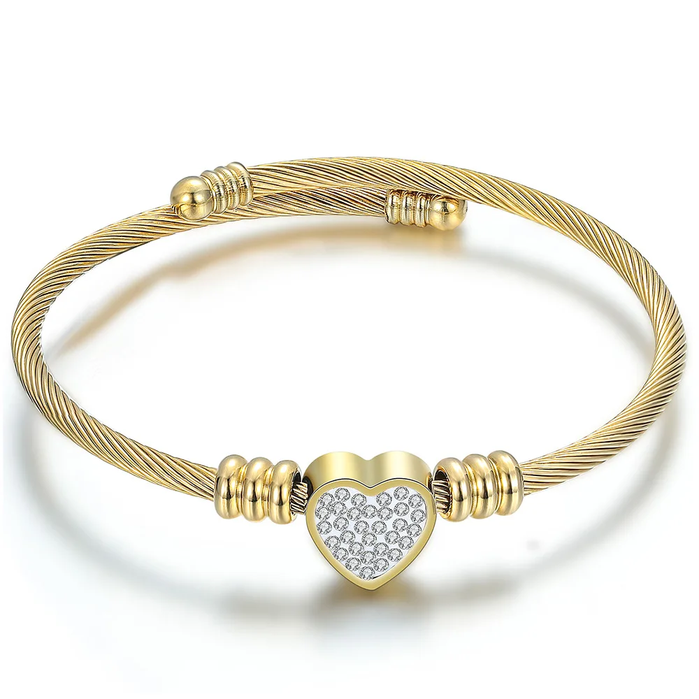 Fashion Love Heart Shaped Bracelet Bangle Stainless steel Crystal Charm Bracelets for Women (SK915), As picture
Fashion Love Heart Shaped Bracelet Bangle Stainless steel Crystal Charm Bracelets for Women (SK915), As picture