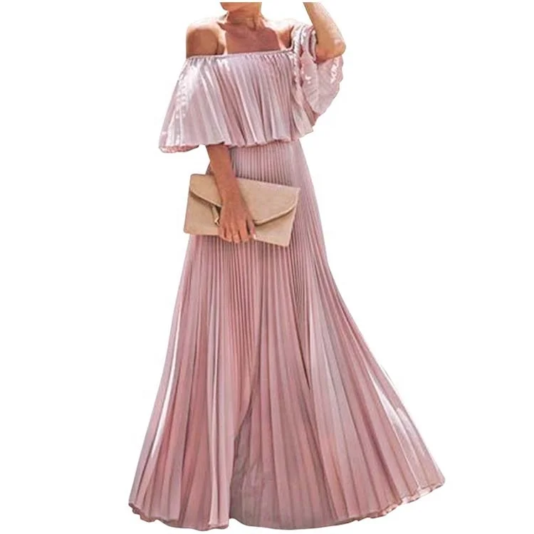 New Women's Clothing European And American One-neck Strapless Dress Folded Chiffon Dress Evening Gown, Black/blue/pink
New Women's Clothing European And American One-neck Strapless Dress Folded Chiffon Dress Evening Gown, Black/blue/pink