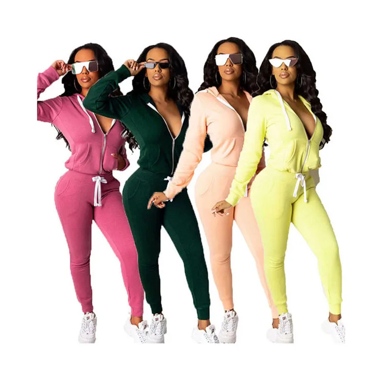Women Two Pieces Sets Solid Color Two Pieces Outfits 2019 Front Zipper Full Sleeve Tops And Pants Suit Casual 2 Piece Tracksuits
Women Two Pieces Sets Solid Color Two Pieces Outfits 2019 Front Zipper Full Sleeve Tops And Pants Suit Casual 2 Piece Tracksuits