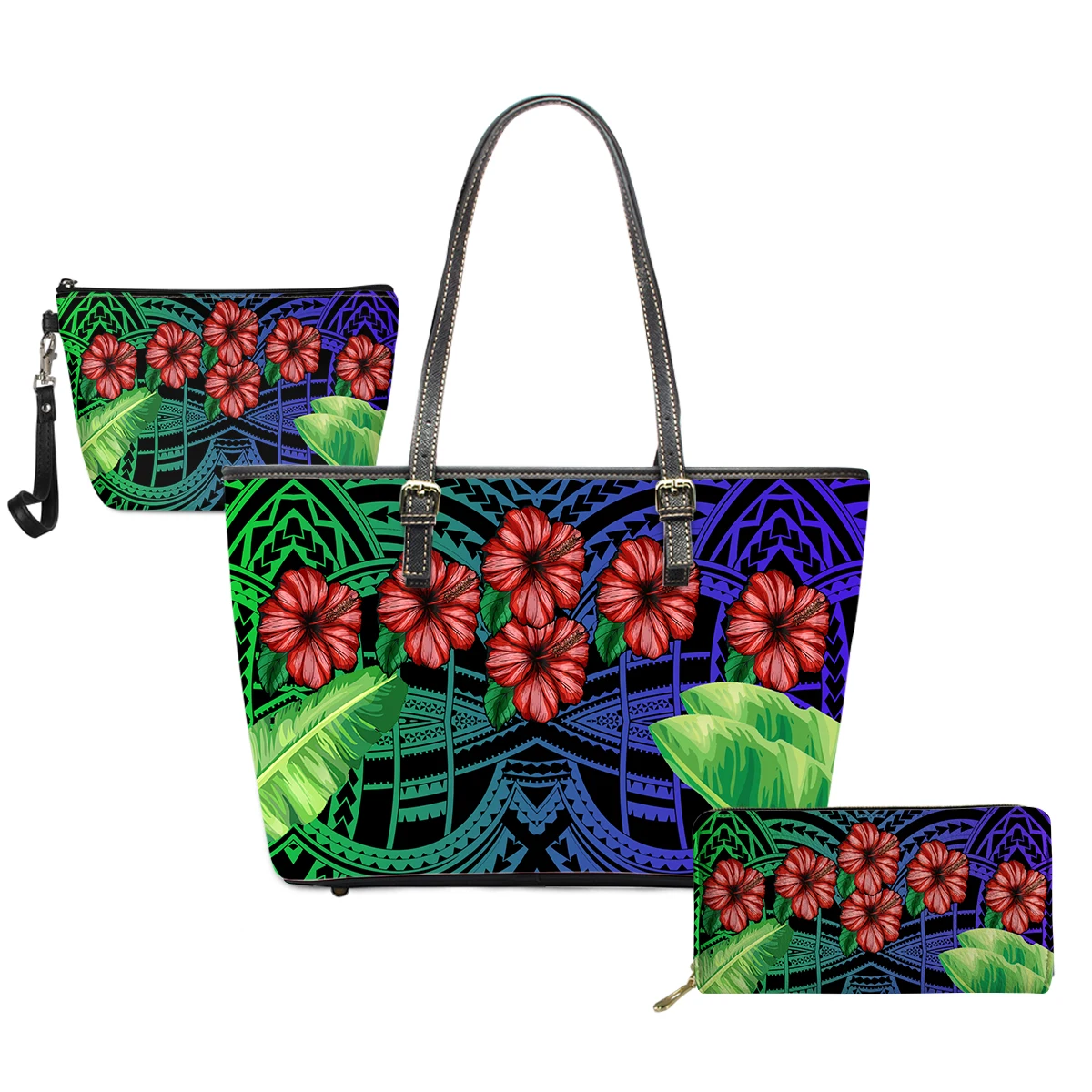 Green/Blue Gradients Luxury Floral Ladies Cosmetic Bag Wallet Custom Women Handbag and Purse Polynesian Hibiscus Fabrics Print, Customizable
Green/Blue Gradients Luxury Floral Ladies Cosmetic Bag Wallet Custom Women Handbag and Purse Polynesian Hibiscus Fabrics Print, Customizable