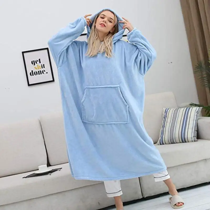 Long Hoodies Women Sweatshirt blanket Winter Plush Fleece Hoodie Blanket With Sleeves Ladies Hooded Pullover Female Sweatshirts
Long Hoodies Women Sweatshirt blanket Winter Plush Fleece Hoodie Blanket With Sleeves Ladies Hooded Pullover Female Sweatshirts