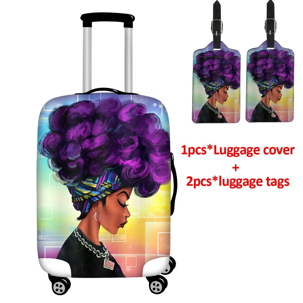 New Type Of Luggage Cover For Black Art African Girls Printed custom Luggage Cover, Customized colors 
New Type Of Luggage Cover For Black Art African Girls Printed custom Luggage Cover, Customized colors