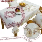 New design festival fancy tablecloth embroidered flower design table cloth