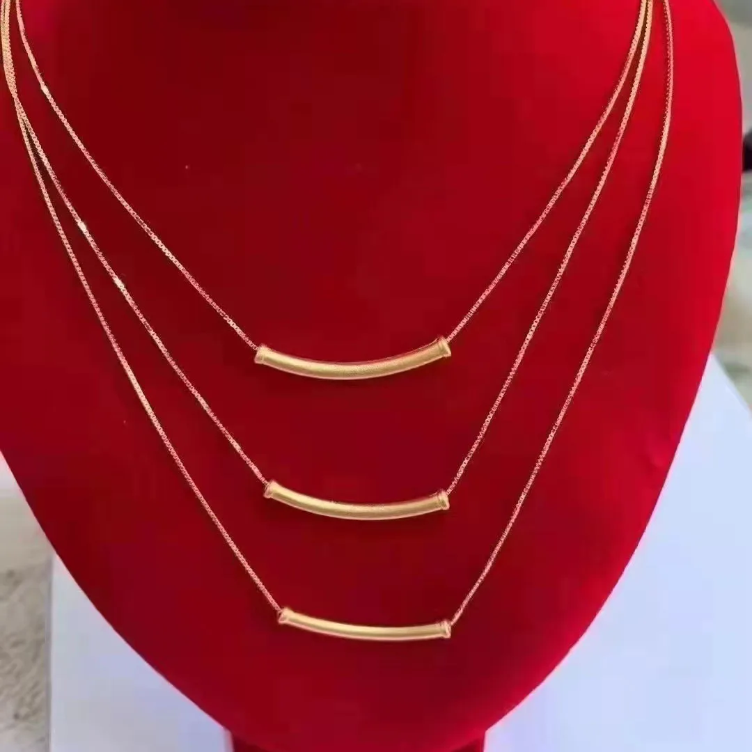 Luxury Fashion Solid Pure 18K 24k Gold Pendant Necklace Jewelry Women Ladies Female Bridal Engagement Wedding Necklace
Luxury Fashion Solid Pure 18K 24k Gold Pendant Necklace Jewelry Women Ladies Female Bridal Engagement Wedding Necklace