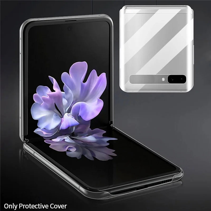 Clear Back Shockproof PC Bumper Phone Case For Samsung Galaxy Z Flip Hard Transparent Back Flexible Cover