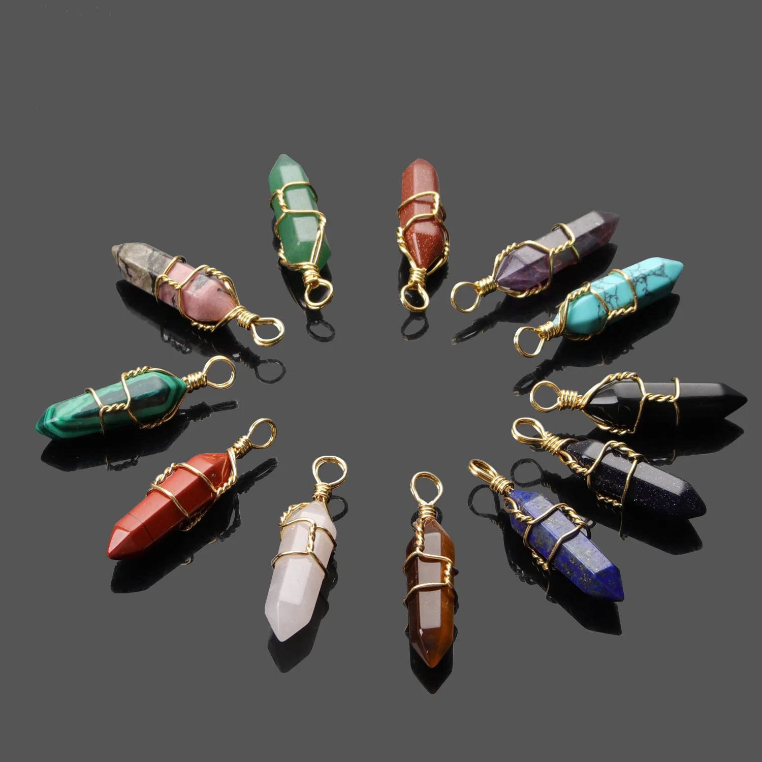 Healing precious Amethyst gemstone reiki pendant copper Wrapped spiritual crystal heishi column energy pendant jewelry making 
Healing precious Amethyst gemstone reiki pendant copper Wrapped spiritual crystal heishi column energy pendant jewelry making