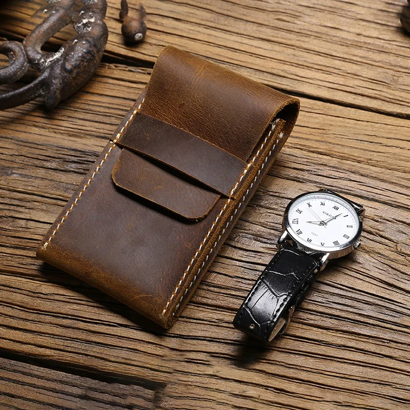 Factory Custom Vintage Handmade Genuine Leather Watch Pouch Case Watch Strap Packaging, Coffee
Factory Custom Vintage Handmade Genuine Leather Watch Pouch Case Watch Strap Packaging, Coffee