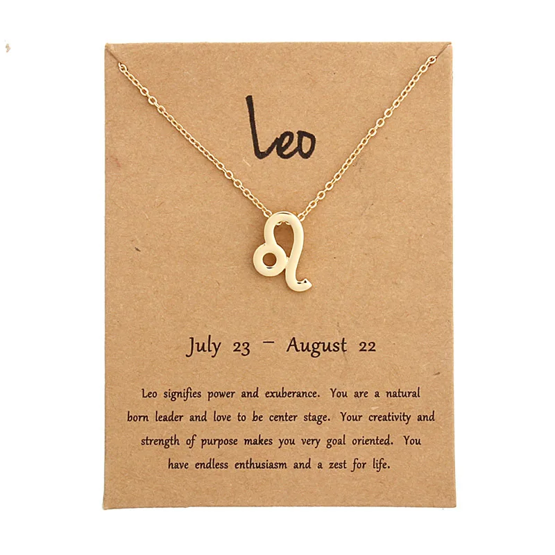 Fashion Jewelry gift 12 Zodiac Sign Constellations Alloy Necklace with Card package, Gold color
Fashion Jewelry gift 12 Zodiac Sign Constellations Alloy Necklace with Card package, Gold color