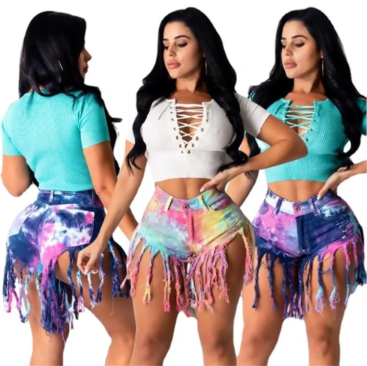 2021 Summer Fashion Printed Tie Dye Tassel Pants Custom Jeans Shorts Women Jeans, Picture
2021 Summer Fashion Printed Tie Dye Tassel Pants Custom Jeans Shorts Women Jeans, Picture