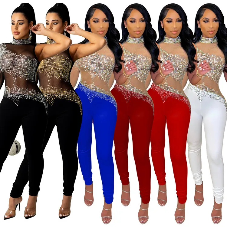 2021 Trendy Ladies One Shoulder Rompers Rhinestone Mesh See Through Fall Women Bodycon Jumpsuits, Picture
2021 Trendy Ladies One Shoulder Rompers Rhinestone Mesh See Through Fall Women Bodycon Jumpsuits, Picture
