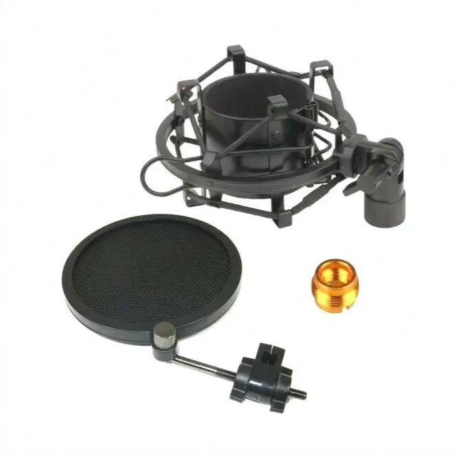 Metal Microphone Shock Mount & small mic pop Filter fit 41mm -45mm Diameter Mic Holder Clip connector adapter stand Set, Black
Metal Microphone Shock Mount & small mic pop Filter fit 41mm -45mm Diameter Mic Holder Clip connector adapter stand Set, Black