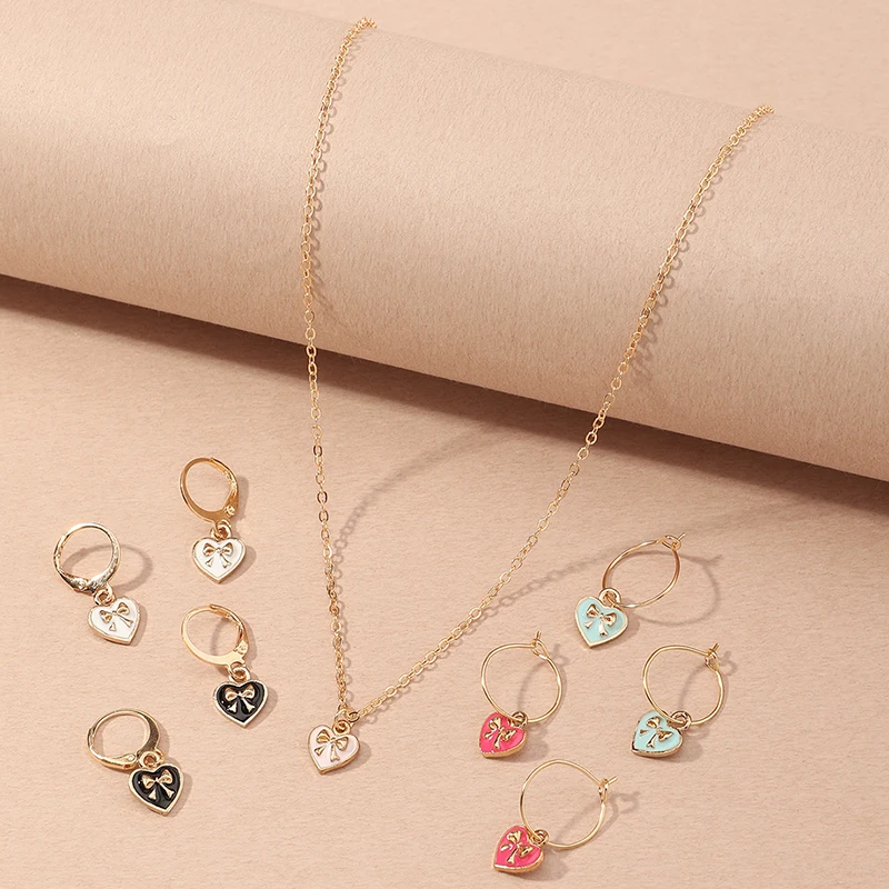 Wholesale Cute Necklace Earrings Jewelry Sets Heart Shaped Earrings Star Necklace Gold For Girls
Wholesale Cute Necklace Earrings Jewelry Sets Heart Shaped Earrings Star Necklace Gold For Girls