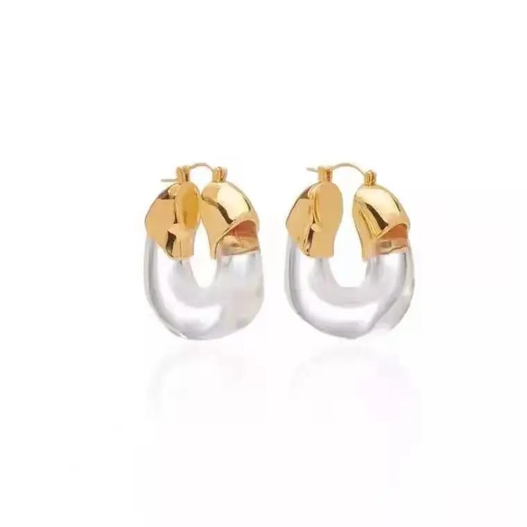 Designer transparent resin circle metal earrings retro simple ins women earrings
Designer transparent resin circle metal earrings retro simple ins women earrings