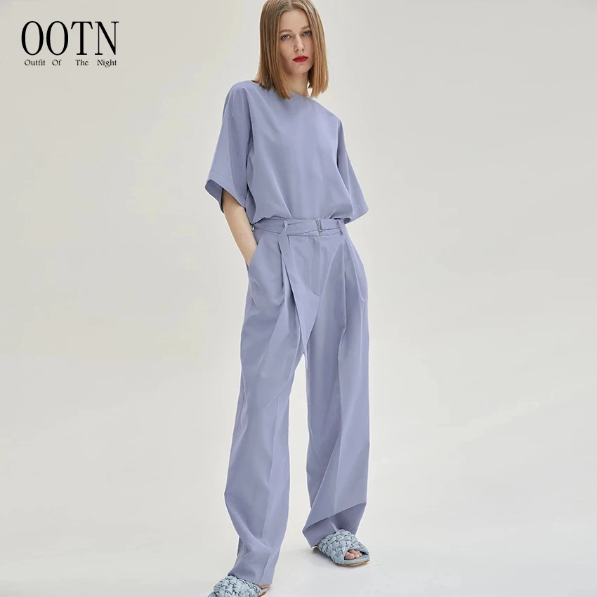 OOTN Loose Blouse And Wide Leg Trousers Ladies Clothing Set 2021 Oversized Casual Two Piece Womens Office Pants Suit
OOTN Loose Blouse And Wide Leg Trousers Ladies Clothing Set 2021 Oversized Casual Two Piece Womens Office Pants Suit
