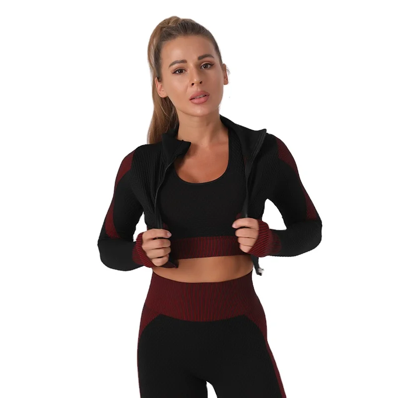 women Long Sleeve Seamless yoga sports suit women fitness gym wear womens yoga set three pieces set
women Long Sleeve Seamless yoga sports suit women fitness gym wear womens yoga set three pieces set