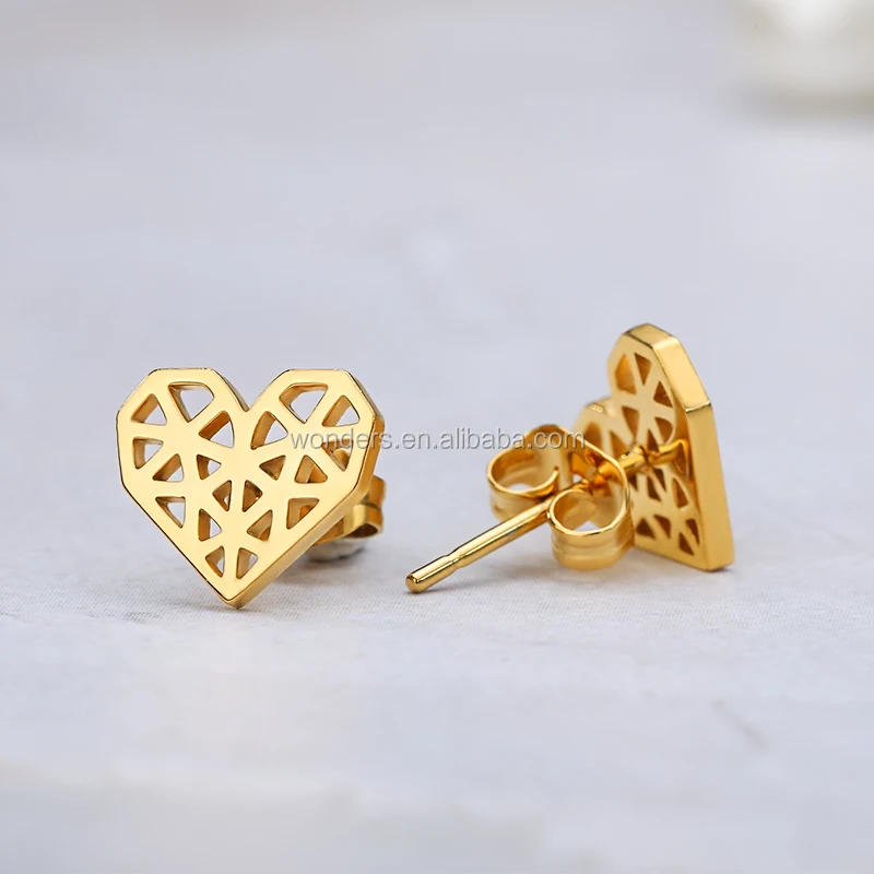 Heart Earrings Origami Jewelry Heart Women Stud Earrings Gold Stainless Steel Color
Heart Earrings Origami Jewelry Heart Women Stud Earrings Gold Stainless Steel Color