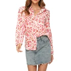 Factory Direct 2019 New Office Blouse Plus Large Size Loose Lapel Long Sleeve Floral Chiffon Blouse Women