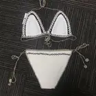 Pure white color crotchless bikini swimwear one piece swimsuit women