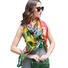 Spring Fashion Women Custom Made Printed Silk Scarves