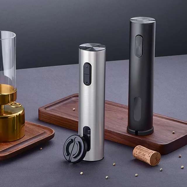 Stainless Steel Wine Bottle Opener Electric USB Type C Rechargeable Wine Cork Screw Wine Opener, Black/stainless steel color
Stainless Steel Wine Bottle Opener Electric USB Type C Rechargeable Wine Cork Screw Wine Opener, Black/stainless steel color
