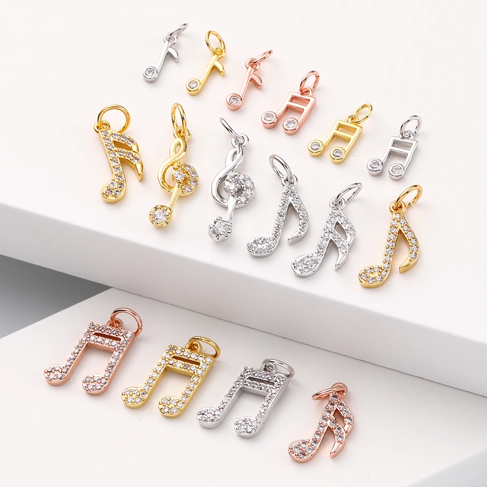 Creative design 18k gold-plated copper with zircon musical note charms pendant for jewelry necklace bracelet earring design
Creative design 18k gold-plated copper with zircon musical note charms pendant for jewelry necklace bracelet earring design