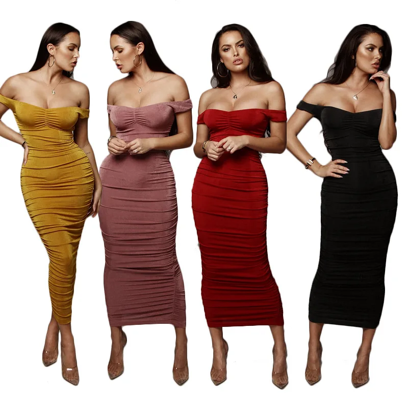 RTS Solid Off Shoulder Party Sexy Bodycon Dress Ladies Women Backless Ruched Dresses, 4 colors stock
RTS Solid Off Shoulder Party Sexy Bodycon Dress Ladies Women Backless Ruched Dresses, 4 colors stock