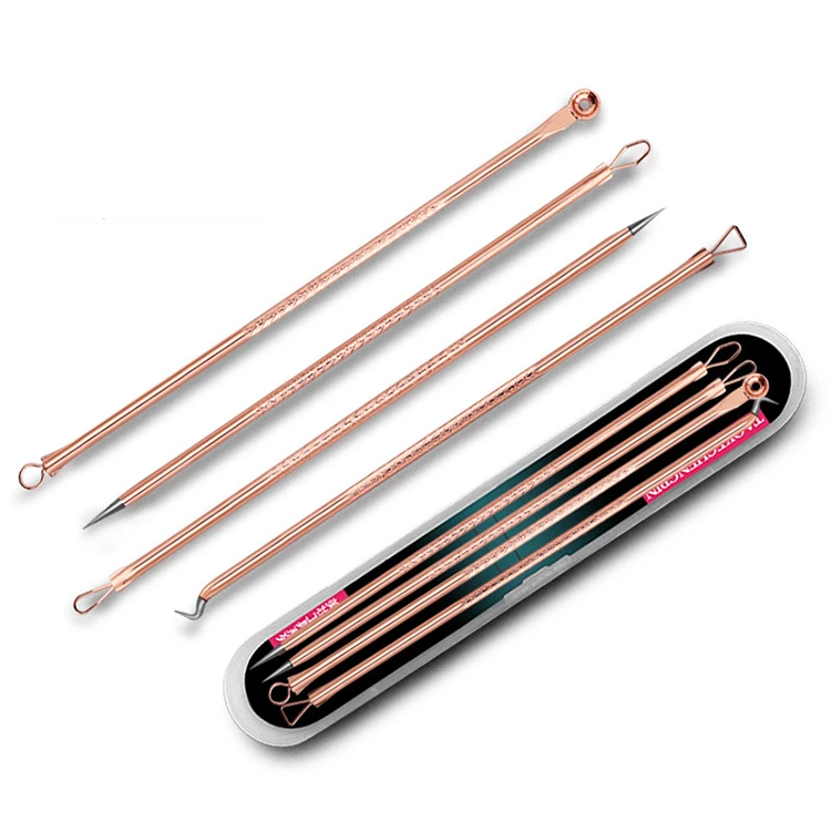 Skin Care Tool Set 4PCS Double End Blackhead Whitehead Remover Acne Needle Set With Plastic Box, Silver/rose gold
Skin Care Tool Set 4PCS Double End Blackhead Whitehead Remover Acne Needle Set With Plastic Box, Silver/rose gold