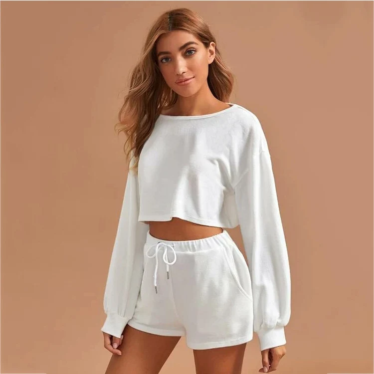 2021 Spring Puff Sleeve Cropped Top Shorts Solid Casual Sets Womens Clothing Women 2 Piece Sets Clothing
2021 Spring Puff Sleeve Cropped Top Shorts Solid Casual Sets Womens Clothing Women 2 Piece Sets Clothing