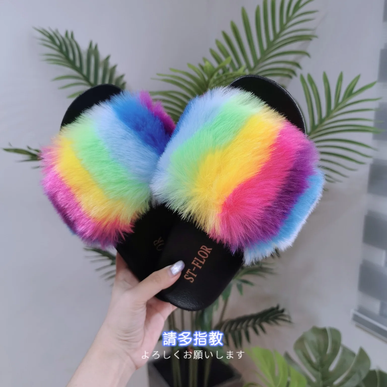 2021Summer women fashion candy colors faux fox fur slide ladies platform fluffy flat slipper plush sandals pantufla, Customize
2021Summer women fashion candy colors faux fox fur slide ladies platform fluffy flat slipper plush sandals pantufla, Customize
