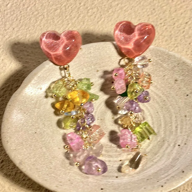 European and American Love Stone Tassel Drop Earrings Long with Sweet Temperament Spring and Summer Fashion Earrings
European and American Love Stone Tassel Drop Earrings Long with Sweet Temperament Spring and Summer Fashion Earrings