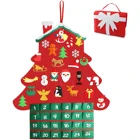 Christmas Advent Calendar Felt Tree Ornaments DIY Xmas Countdown Decorations Wall Door Hanging Gift for Kids