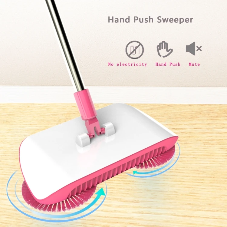 Automatic Spin Sweeper 3 in 1 Floor Sweeping Brush Broom, Duster & Dustpan Hand Push without electric
