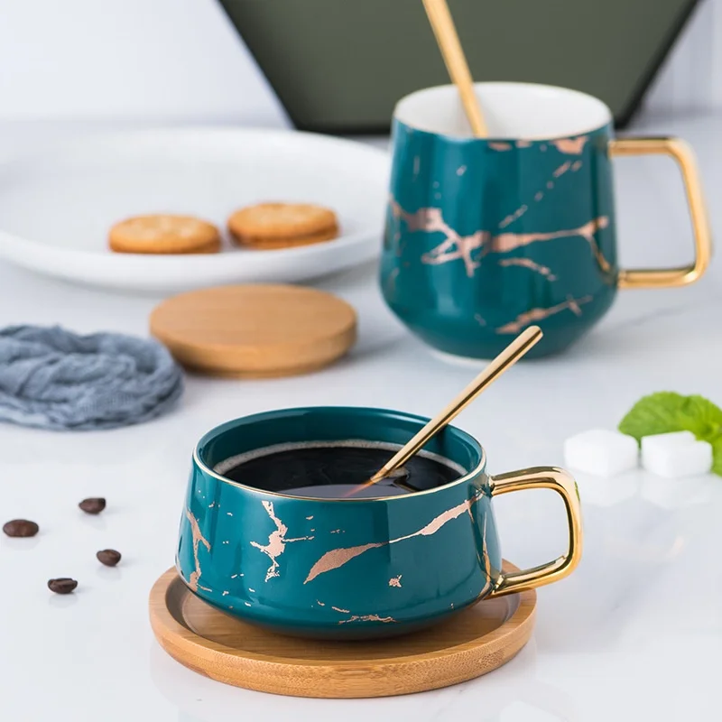 Marbling dark green black and white mug cup saucer lovers coffee cup manufacturers for direct supply
Marbling dark green black and white mug cup saucer lovers coffee cup manufacturers for direct supply