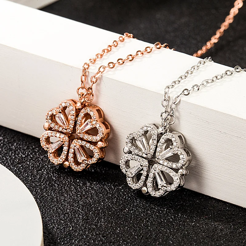 Wholesale High Quality 925 Silver Collapsibl Necklace Magnetic Heart Shaped Four Leaf Clover Pendant Necklace
Wholesale High Quality 925 Silver Collapsibl Necklace Magnetic Heart Shaped Four Leaf Clover Pendant Necklace