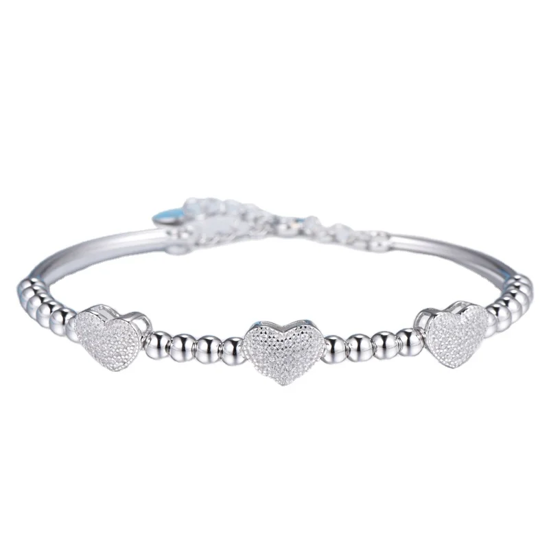 Lucky Beads 925 Silver Gold Plated Jewelry Nail Setting Scoop Eternal Love Heart Bracelet Women, Fashion Bracelet, Love Bracelet
Lucky Beads 925 Silver Gold Plated Jewelry Nail Setting Scoop Eternal Love Heart Bracelet Women, Fashion Bracelet, Love Bracelet