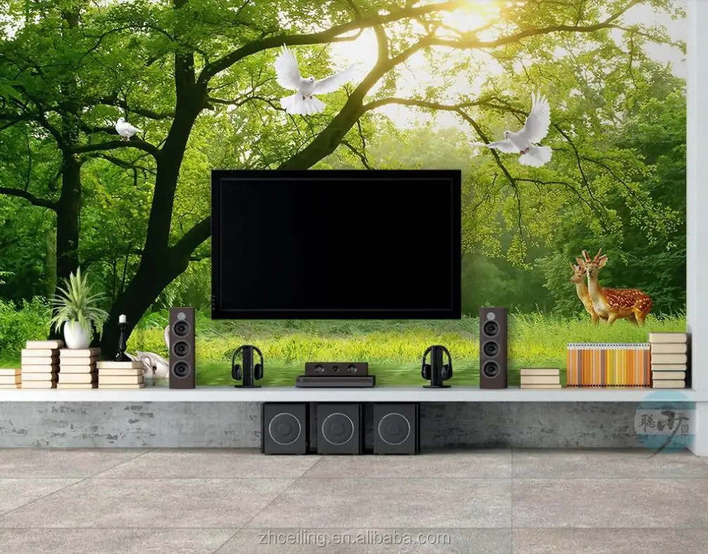 Fresh natural landscape woods beauty background wall
