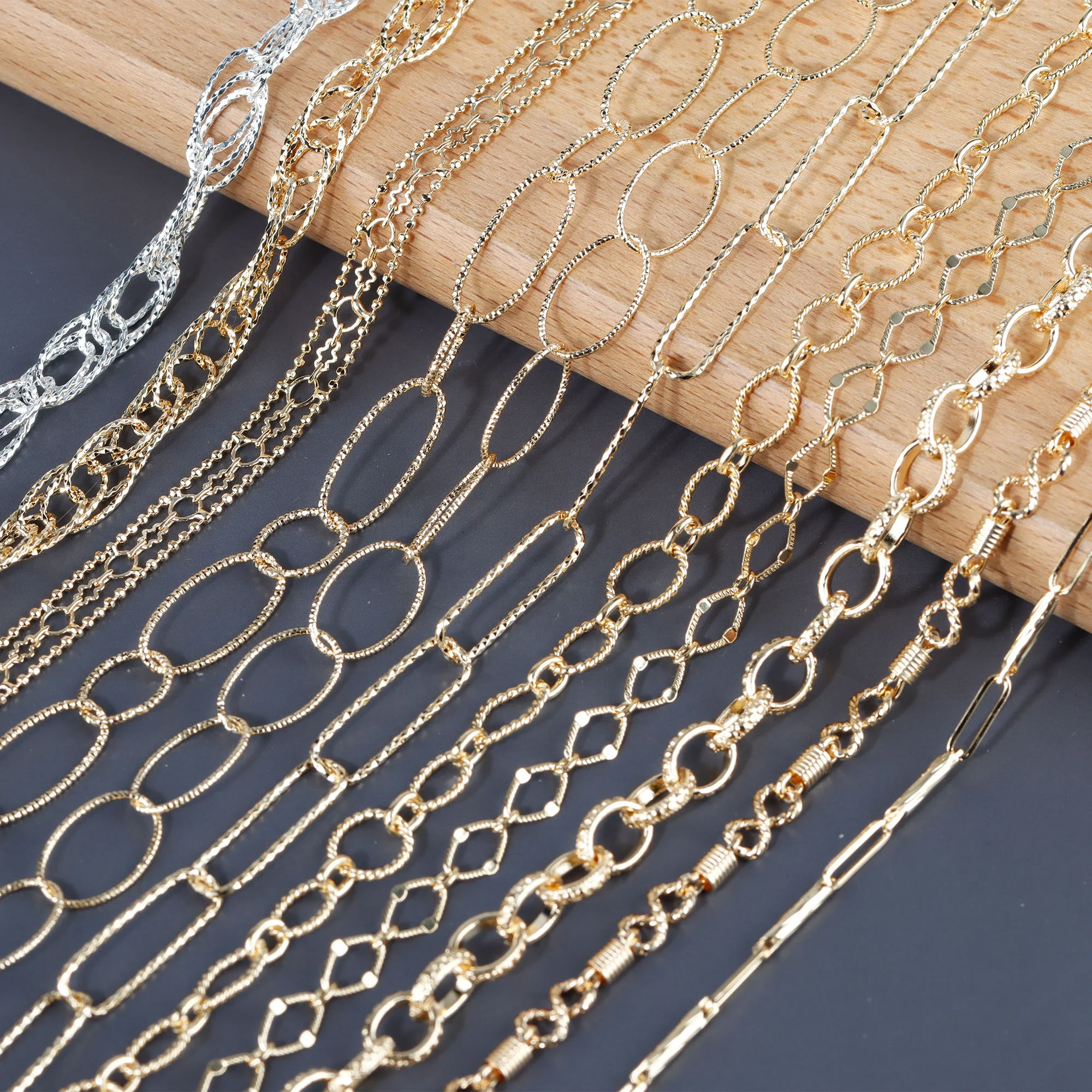Fashionable 18K gold plated diy chain necklace for women jewelry accessories,C192,5m/lot
Fashionable 18K gold plated diy chain necklace for women jewelry accessories,C192,5m/lot