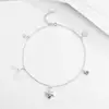 Cute 100% 925 Sterling Silver Anklet Cubic Zircon Snowflake Anklet For Women And Girl Silver Jewelry Gift
