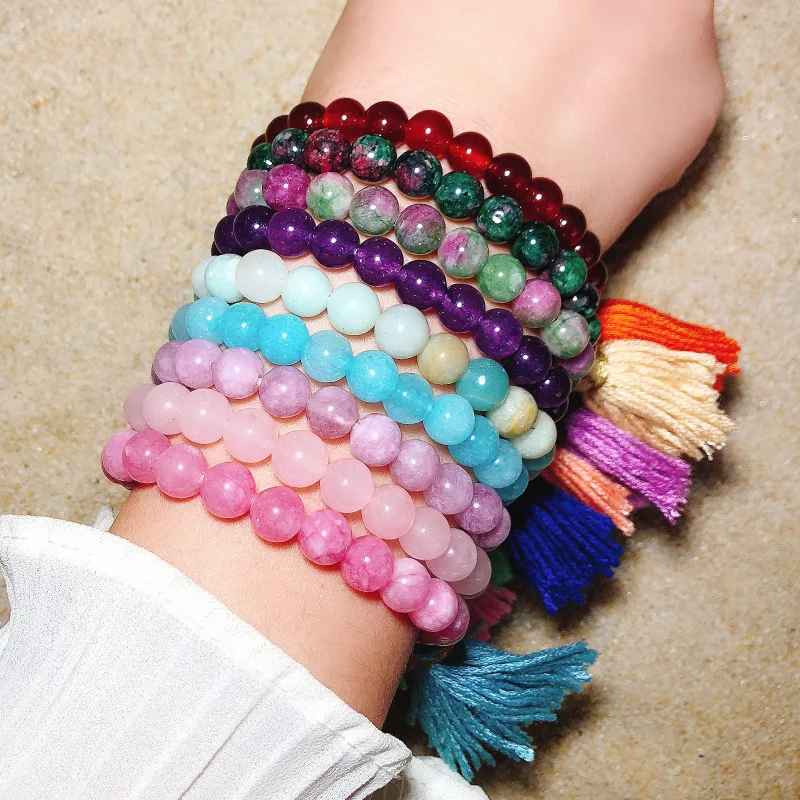 New Natural Stone Boho Tassel Bracelets Mala Women Candy Arm Bohemian Bracelets & Bangles Jewelry Gifts
New Natural Stone Boho Tassel Bracelets Mala Women Candy Arm Bohemian Bracelets & Bangles Jewelry Gifts