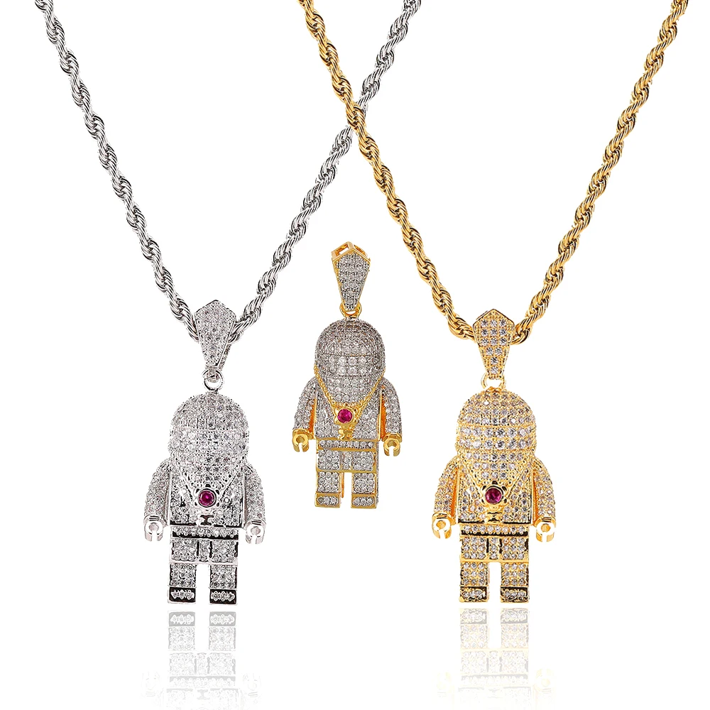 Mens Hip Hop Jewelry Two Tone Gold Iced Out Diamond Bling Astronaut Women's Pendants Choker Necklace, Gold/silver/multi
Mens Hip Hop Jewelry Two Tone Gold Iced Out Diamond Bling Astronaut Women's Pendants Choker Necklace, Gold/silver/multi