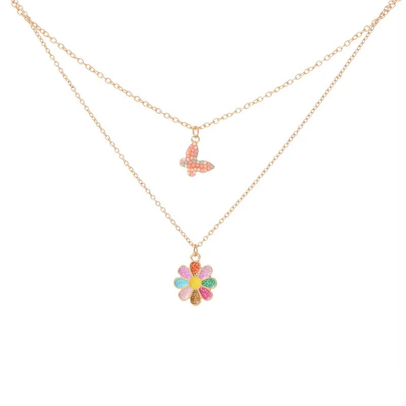 Sweet and Popular Colorful Flower Butterfly two-layer Children's Necklace, Picture shows
Sweet and Popular Colorful Flower Butterfly two-layer Children's Necklace, Picture shows