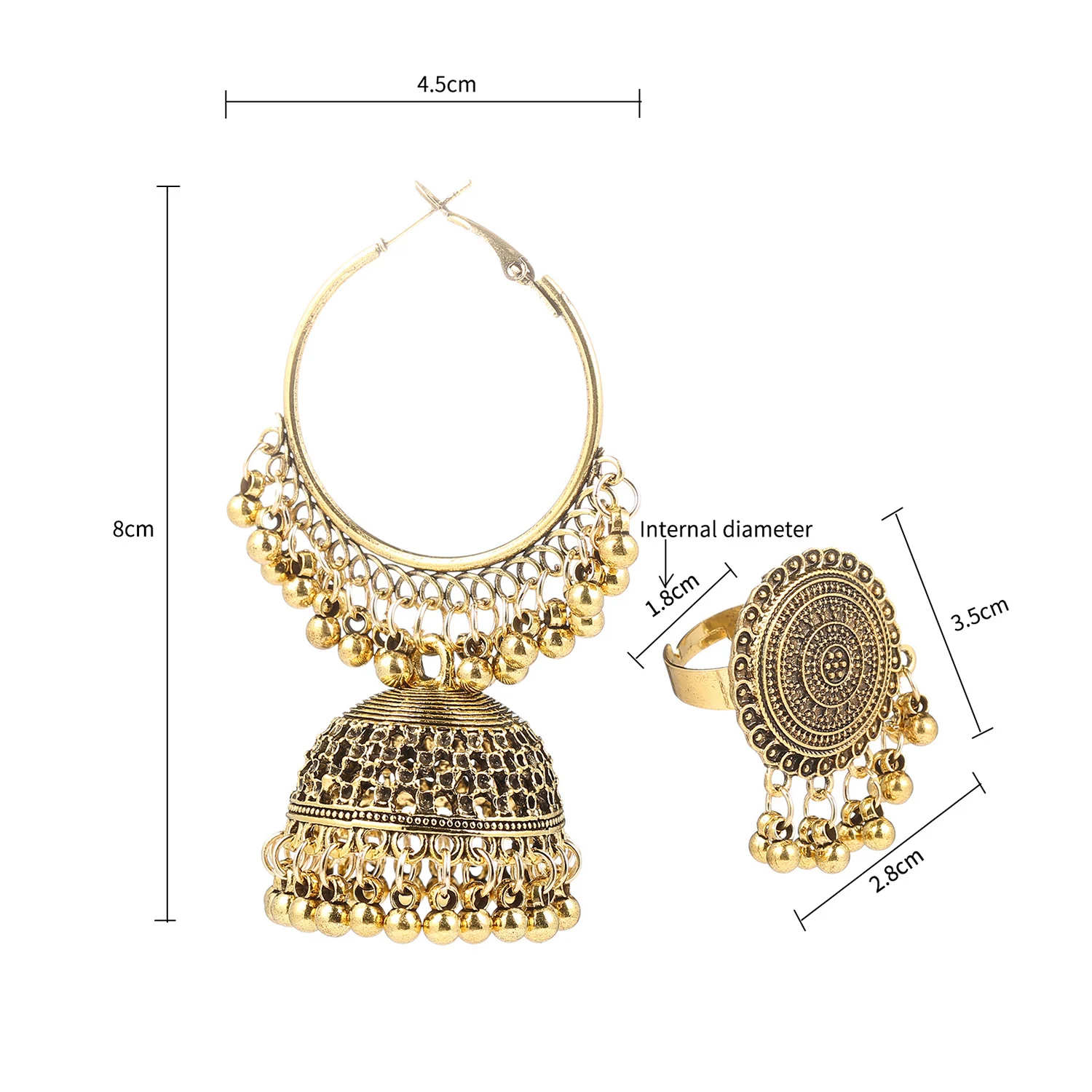2022 Best-selling Retro Luxury Exaggerated Pendant Earrings Elegant Personality Stud Earring Set, Gold
2022 Best-selling Retro Luxury Exaggerated Pendant Earrings Elegant Personality Stud Earring Set, Gold