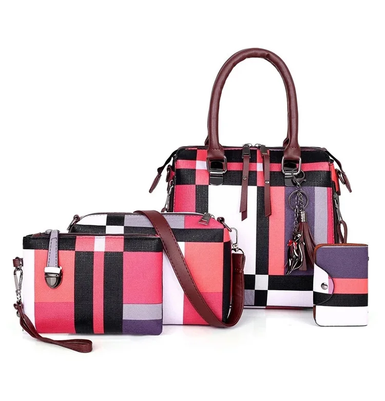2020 Female Bolsa Feminina Plaid Designer Tassel Purses Top Handle ladies handbags 4 pcs sets for women, Customizable
2020 Female Bolsa Feminina Plaid Designer Tassel Purses Top Handle ladies handbags 4 pcs sets for women, Customizable