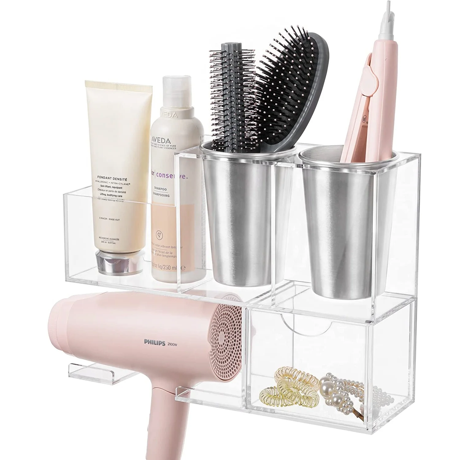 Hair Tool Organizer Wall Mounted with Drawer Clear Acrylic Hair Styling Tools Organizer Blow Dryer Holder Storage for Hair Brush
Hair Tool Organizer Wall Mounted with Drawer Clear Acrylic Hair Styling Tools Organizer Blow Dryer Holder Storage for Hair Brush